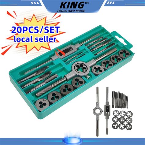 pcs hss tap  die set metric hand tap threading tool adjustable
