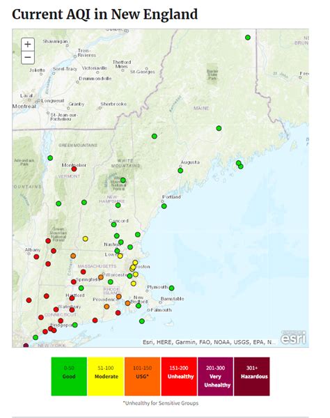 New England continues to experience poor air quality due to smoke from ...