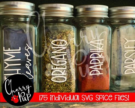 Svg Digital Download Farmhouse Style Spice Jar Labels Svg Etsy