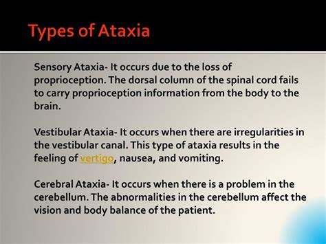 PPT - Ataxia: Types, Causes, Symptoms, Diagnosis and Treatments