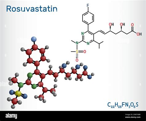 Rosuvastatin Molecule Statin Lipid Lowering Drug Structural Chemical