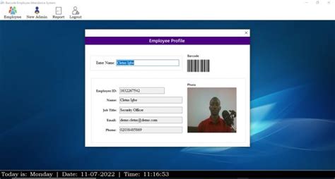 Barcode Employee Attendance System in C# and SQL Server