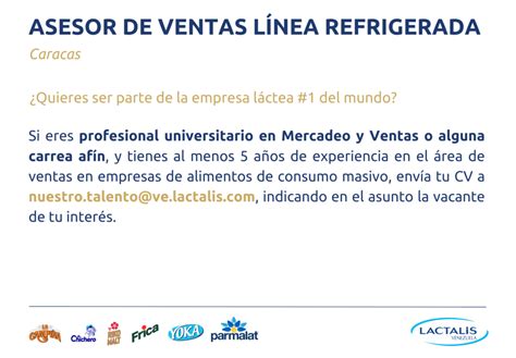 Únete a nuestro equipo Lactalis Venezuela