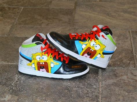 Custom Spongebob Nike High Sneakers Nike High Custom Nikes