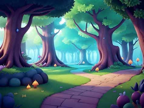 abstract and magical enchanted forest background environment for a ...