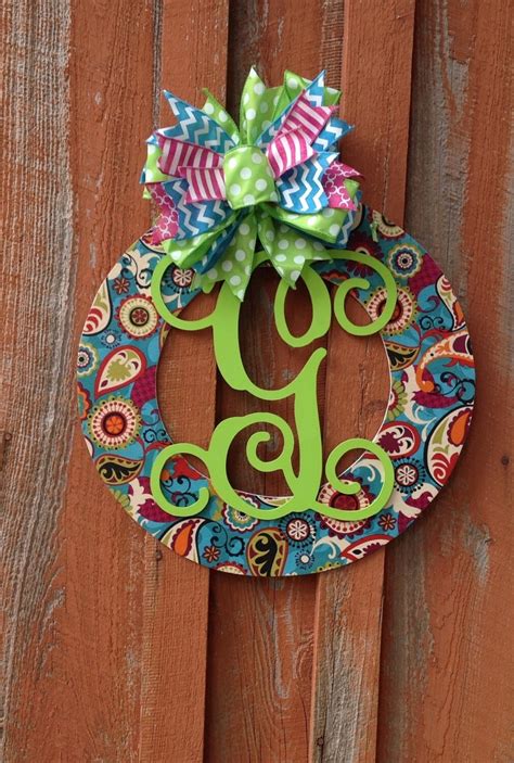 Spring Personalized Door Wreath Wood Wreath Home Decor Wedding