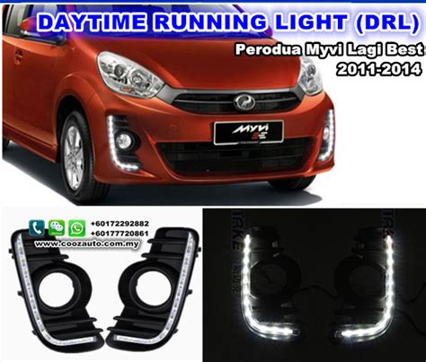 Perodua Myvi LAGI BEST 11 14 LED Daytime Lights DRL Fog Lamp Cover