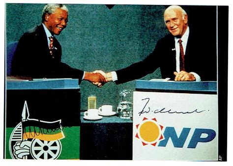 Signed Colour Photograph By Mandela Nelson And De Klerk Frederik