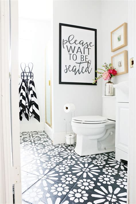 Diy Painted Stencil Bathroom Floor Home Improvement Blogs