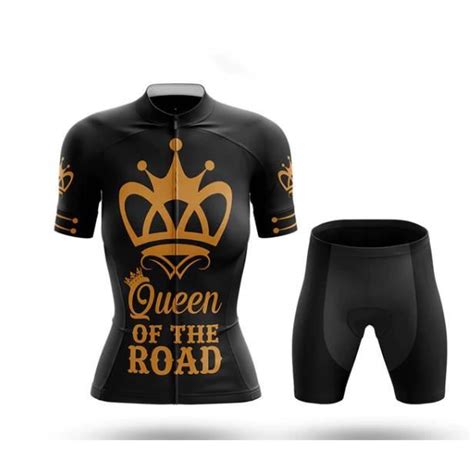 Queen OF THE ROAD Maillot De Cyclisme Femme Manches Courte Ete Et