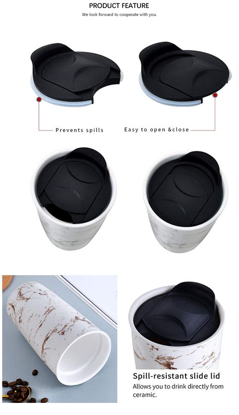 Wholesale Custom Logo Double Wall Insulated 12 Oz Coffee Ceramic Travel