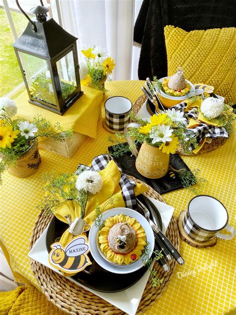 Dining Delight Bee Themed Tablescape For Two