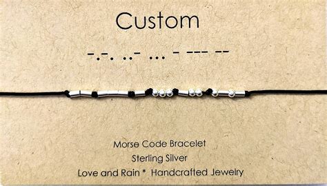 Love And Rain Custom Morse Code Bracelet In Sterling Silver With India