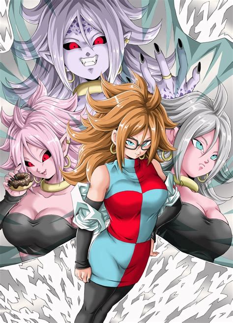 Android 21 And Majin Android 21 Dragon Ball And 1 More Drawn By