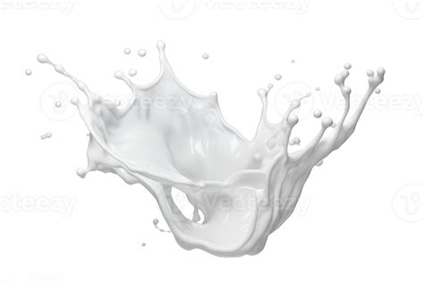 AI generated Milk drops and splashes isolated on transparent background ...