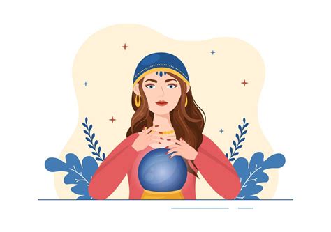 Fortune Teller Template Hand Drawn Cartoon Flat Illustration With