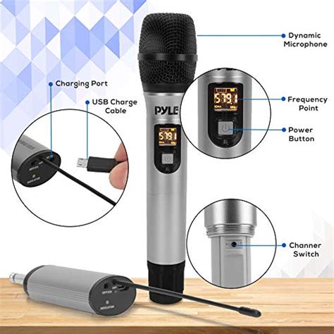 Pyle Portable Uhf Wireless Microphone System Professional Battery