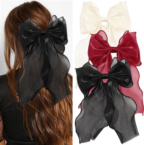 Amazon.com : HIBASSO Christmas Hair Bows for Women - Elegant Black Bow
