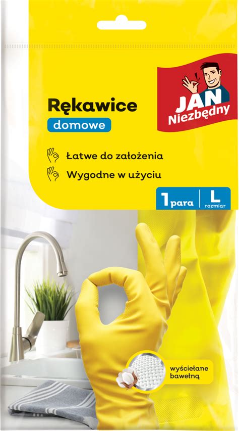 JAN NIEZBĘDNY rękawice domowe wyściełane bawełną rozm L 1 szt