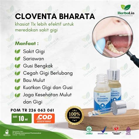 Jual Obat Herbal Sakit Gigi Gusi Bengkak Bharata Cloventa Shopee