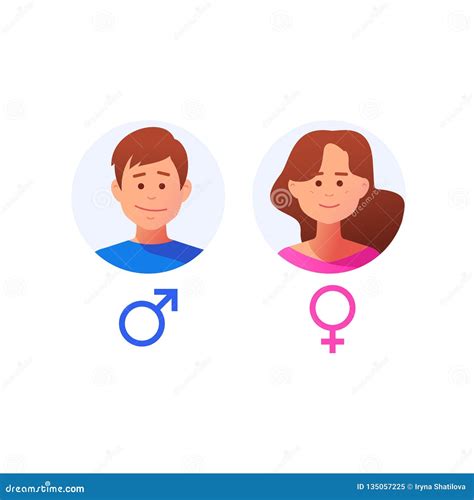 Male And Female Icon Set Stock Vector Illustration Of Search 135057225