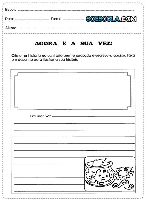 Atividades de produção de texto 3º Ano SÓ ESCOLA