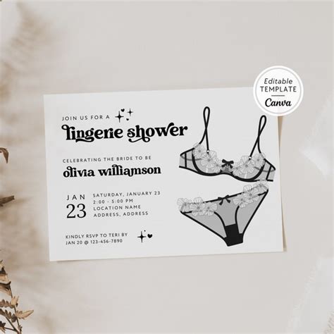 Lingerie Bridal Shower Invitations Etsy