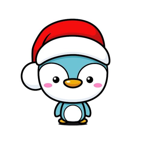 Premium Vector Cute And Kawaii Christmas Penguin Behind A Wall