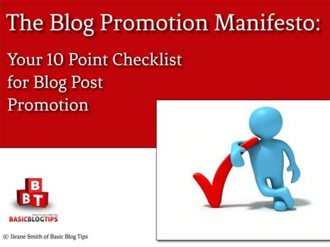 The Blog Promotion Manifesto Your Point Check List For Blog Post