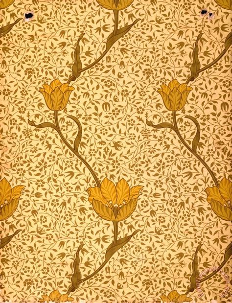 William Morris Garden Tulip Wallpaper Design Painting Garden Tulip