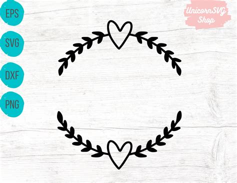 Heart Border Svg Wreath Svg Flower Svg Spring Svg Floral Svg Floral ...