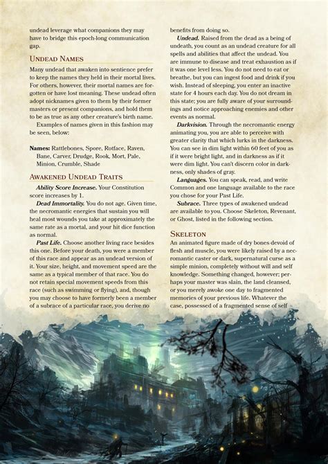 Dnd 5e Homebrew — Awakened Undead Race By The Singular Anyone