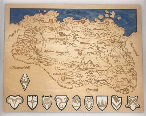 Skyrim Map with City Crests - BreakPoint Laser