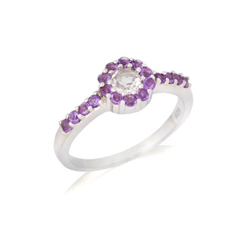 Bague crystal de roche amethyste Nature Découvertes