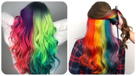 Amazing Rainbow Hair Color Transformation For Girl 😱😱😱 Rainbow