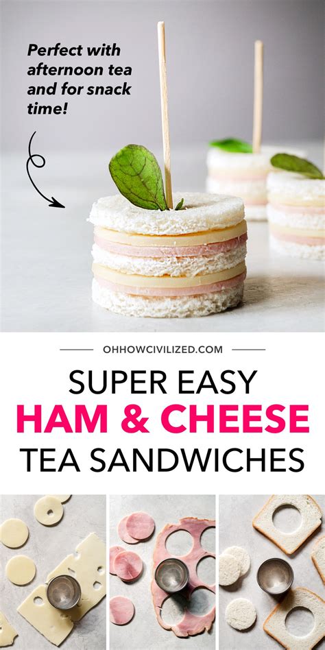 Ham & Cheese Tea Sandwiches - Oh, How Civilized