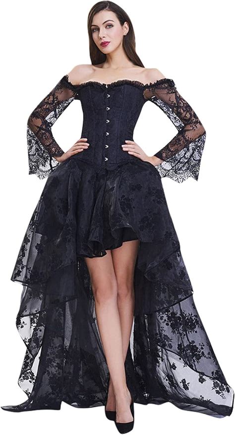 XUETON Women S Steampunk Victorian Off Shoulder Renaissance Corset Top