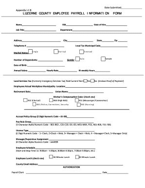 Payroll Information Form Fill Online Printable Fillable Blank