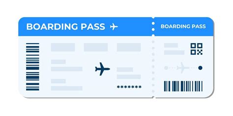 Boarding pass illustration. Air plane ticket template. Airline flight pass concept. Blue ...