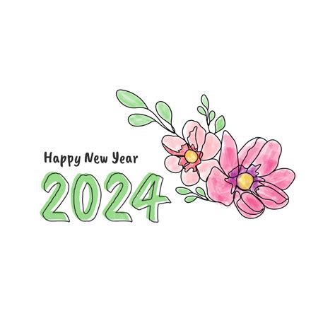 Floral Happy New Year Vector New Year Happy New Year Png