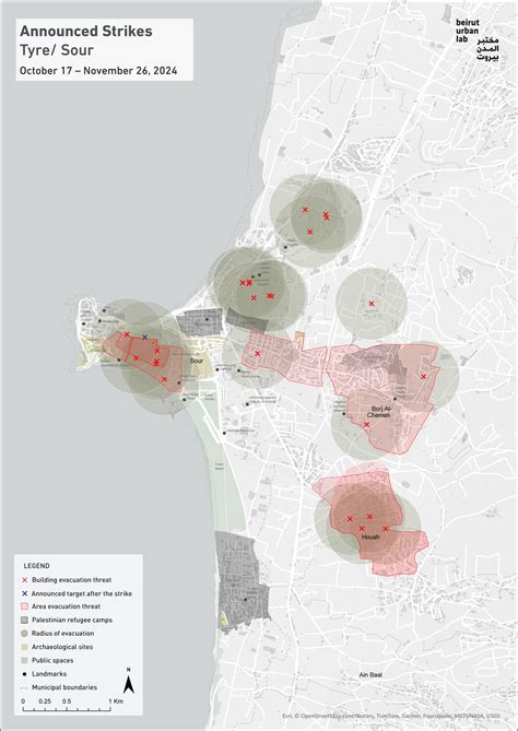 Beirut Urban Lab - Mapping Israeli Announced Strikes on Lebanon