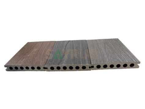 Eco Friendly Co Extrusion Composite Decking Uv Resistant Hollow Capped