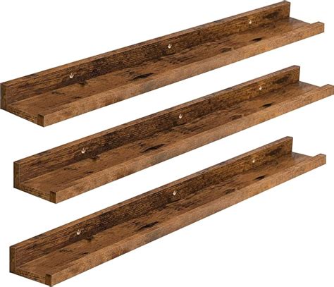 Hoobro Floating Shelves Wall Shelf Set Of 3 354 Inches Hanging Shelf With Raised