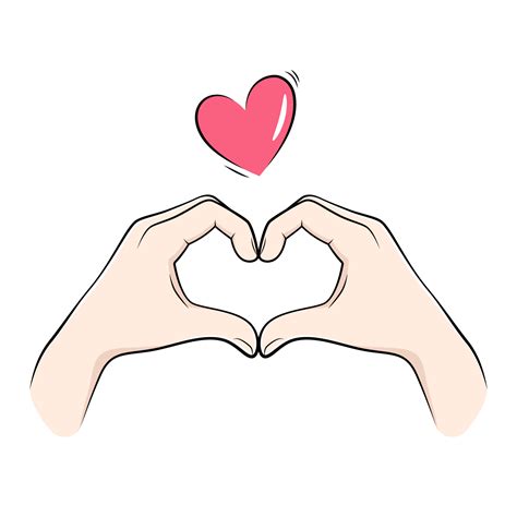 Finger Heart Love Hand Sign Vector Drawing 12673598 Vector Art At Vecteezy