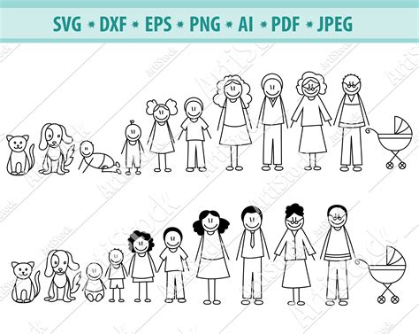 Stick Afro Family Svg Bundle Stick Black Family Cut Files - Etsy