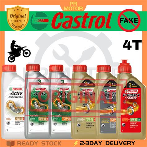 Pr Motor Castrol T Activ Power Motorcycle Engine Oil Minyak Hitam