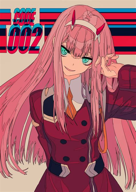 Zero Two Darling In The FranXX Anime Manga Pink Hair Green Eyes Wallpaper - Resolution:1448x2048 ...