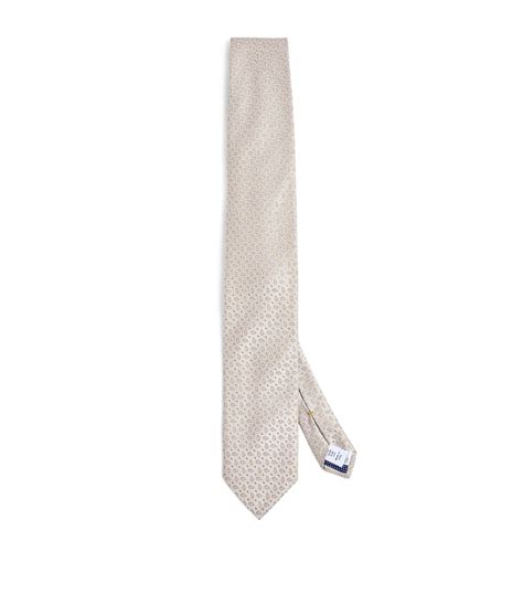 Mens Eton Beige Silk Paisley Tie Harrods CountryCode