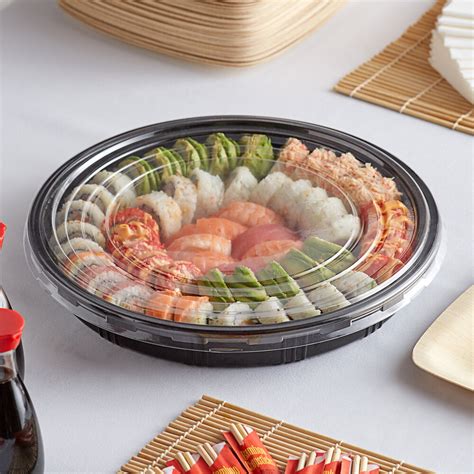 Emperor S Select Round Sushi Tray W Lid Case