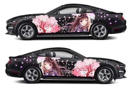 Anime ITASHA Japanese Girl Car Wrap Door Side Stickers Decal Fit With ...